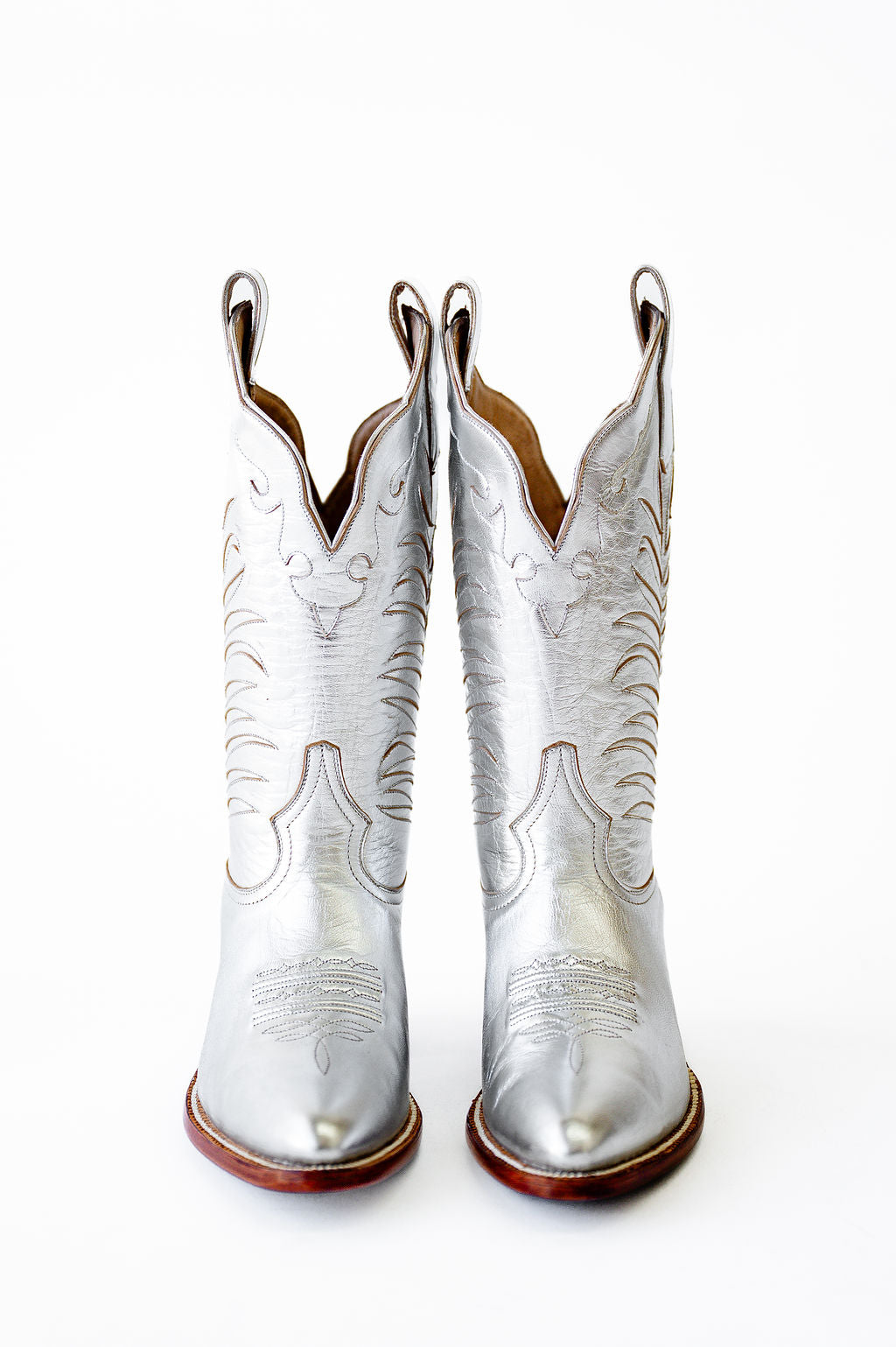 Shirley Beth Metallic Silver Midi Cowgirl Boot – Petite Paloma