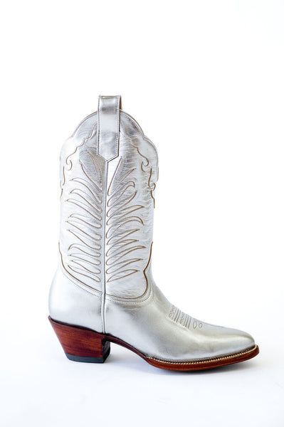 （希少）diesel silver boots Shirley Beth Metallic Silver Midi Cowgirl Boot – Petite Paloma