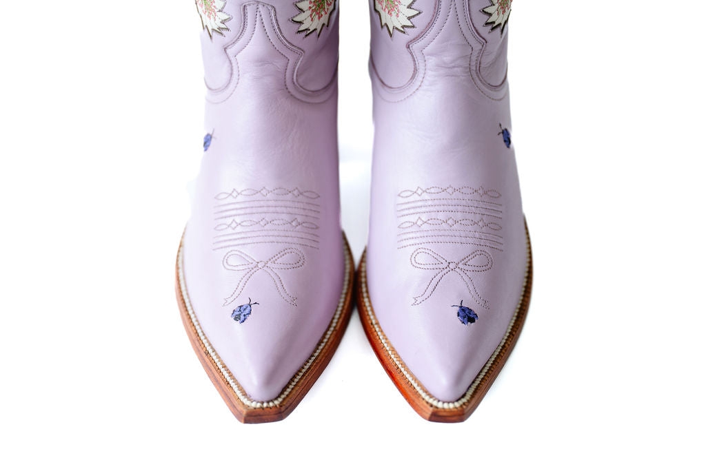 Close-up of Lila Cowgirl Boot in Lavender