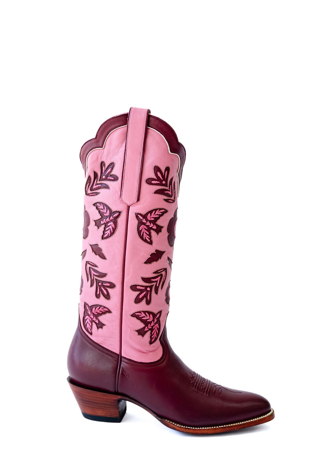 Birdie Cowgirl Boot in Pink and Maroon – Petite Paloma